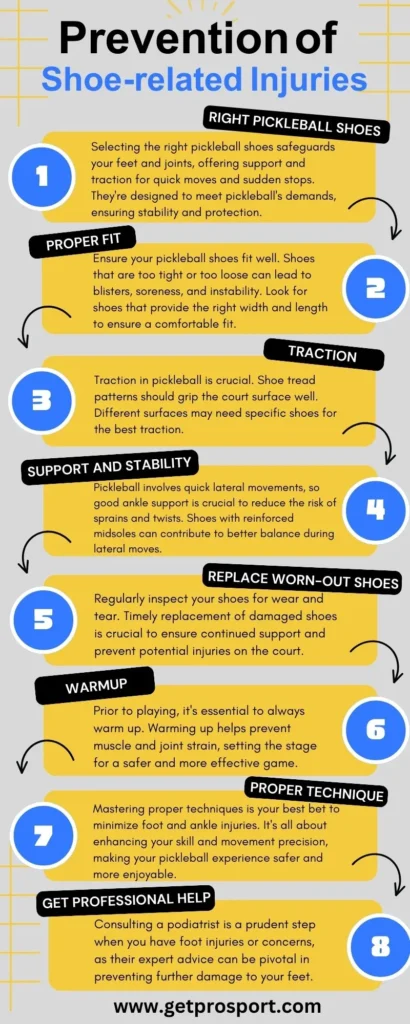 Prevention of shoe related injuries - Tips & Tricks chart